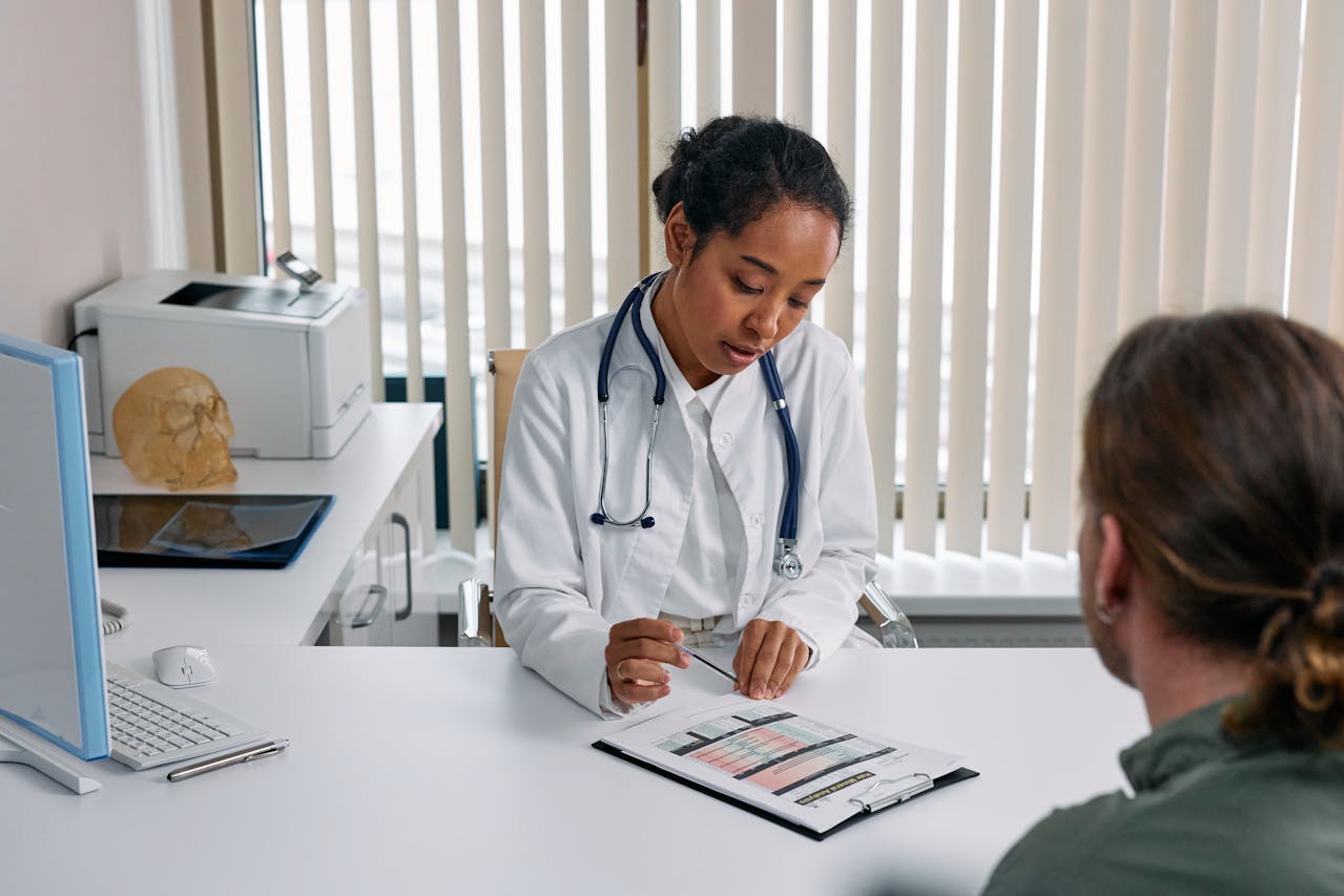 Friendly medical staff in a modern clinic